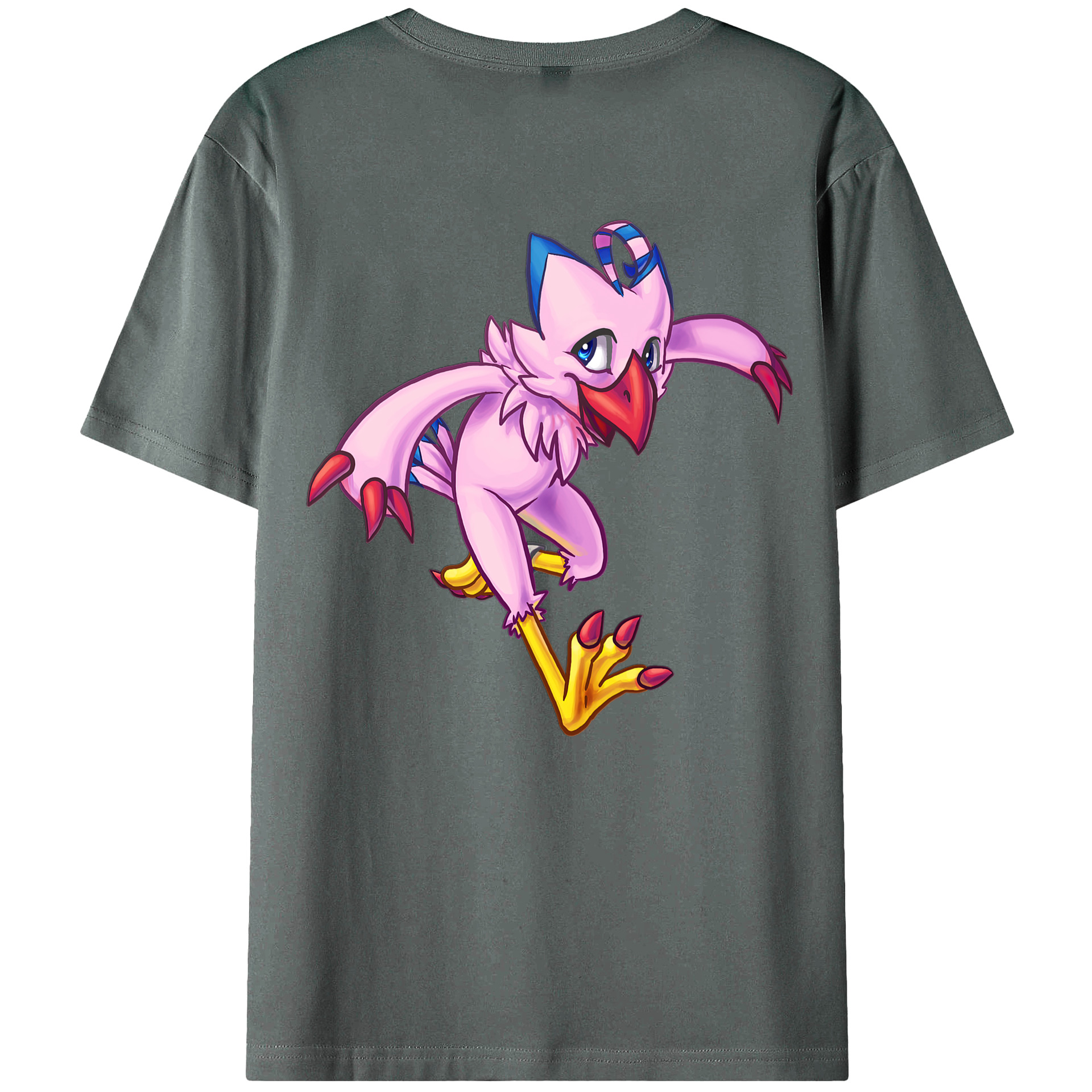 （画像用） Digimon デジタルモンスター/デジモン 綿100％ メンズ半袖Tシャツ（バックプリント） 通気性
